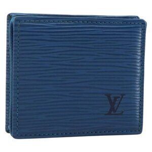 LOUIS VUITTON Epi Porte Monnaie Boite Coin Purse Blue M63695 LV Auth 143153V